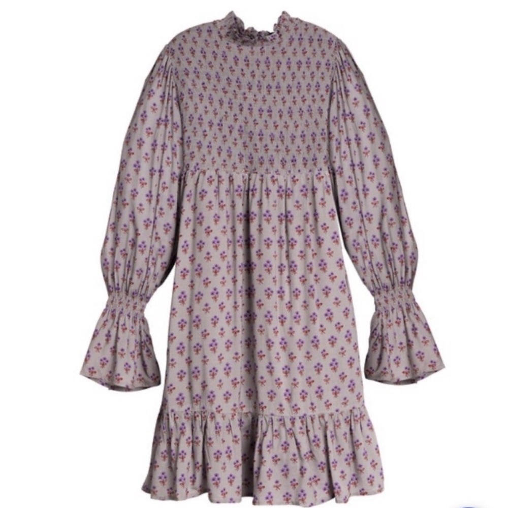 Maison Me Angela Smocked Dress Size Medium Ditsy Floral Cottagecore
